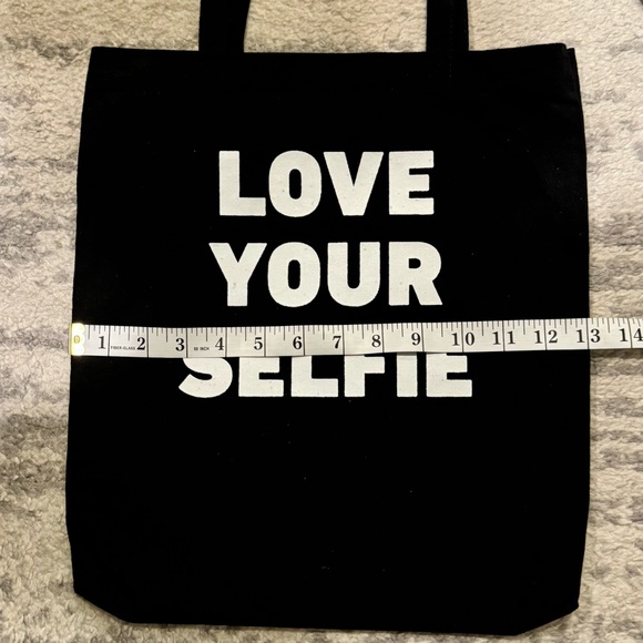 Quay Australia Love Your Selfie Black Canvas Tote Bag - Picture 5 of 5